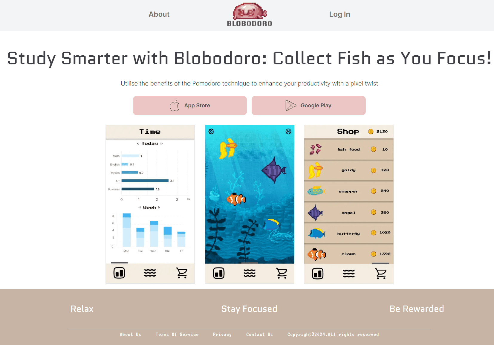 Blobodoro Landing Page