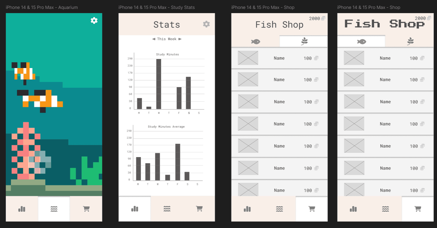 Blobodoro Wireframes